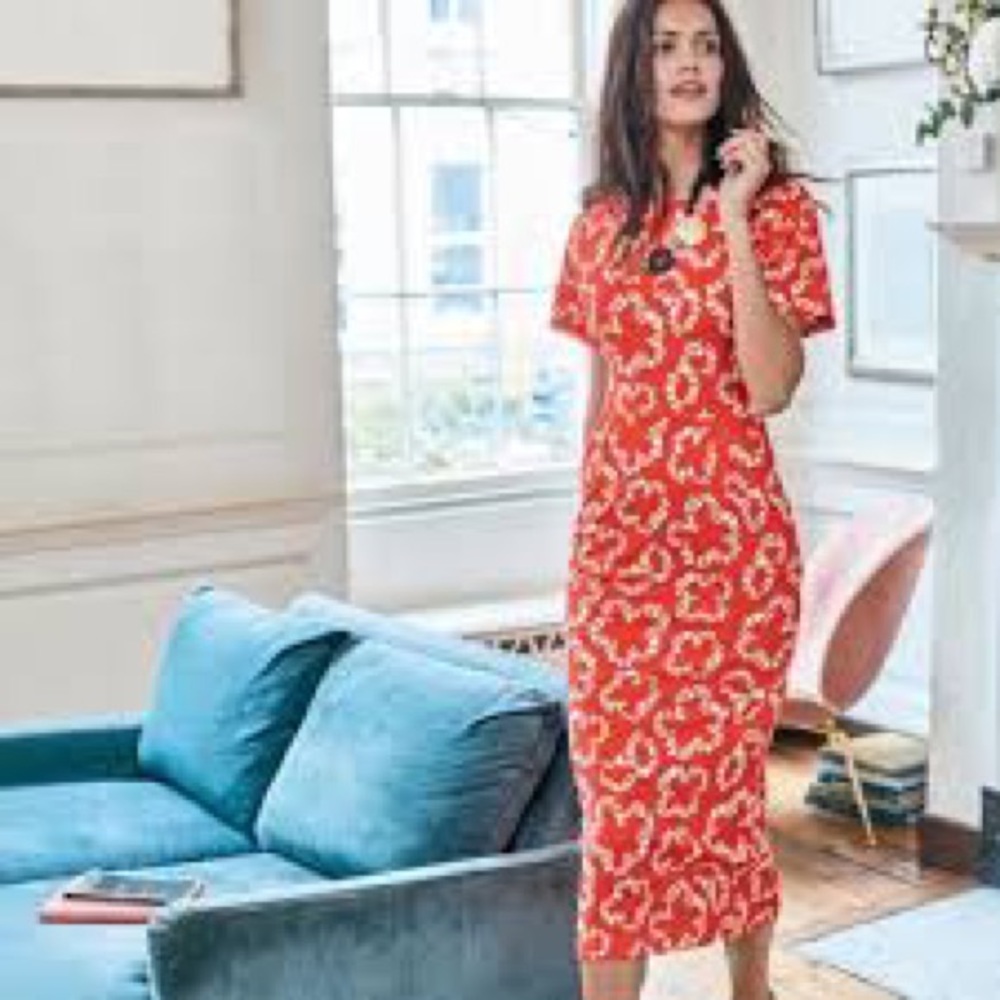 Boden Vanessa Dress Red Pop/Garland